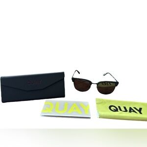 Quay Evasive 126 Sunglasses Half Rim W/Case Polarized Lens Lightweight 53-20-145